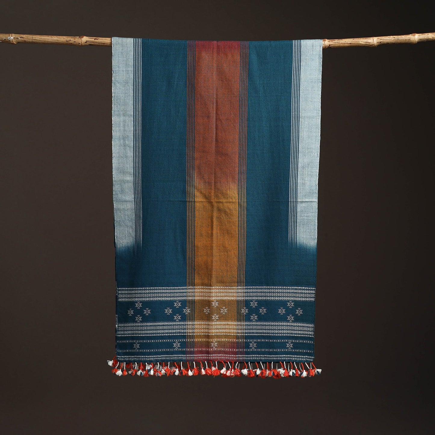 Kutch bhujodi handwoven merino wool stole 200 - handcrafted