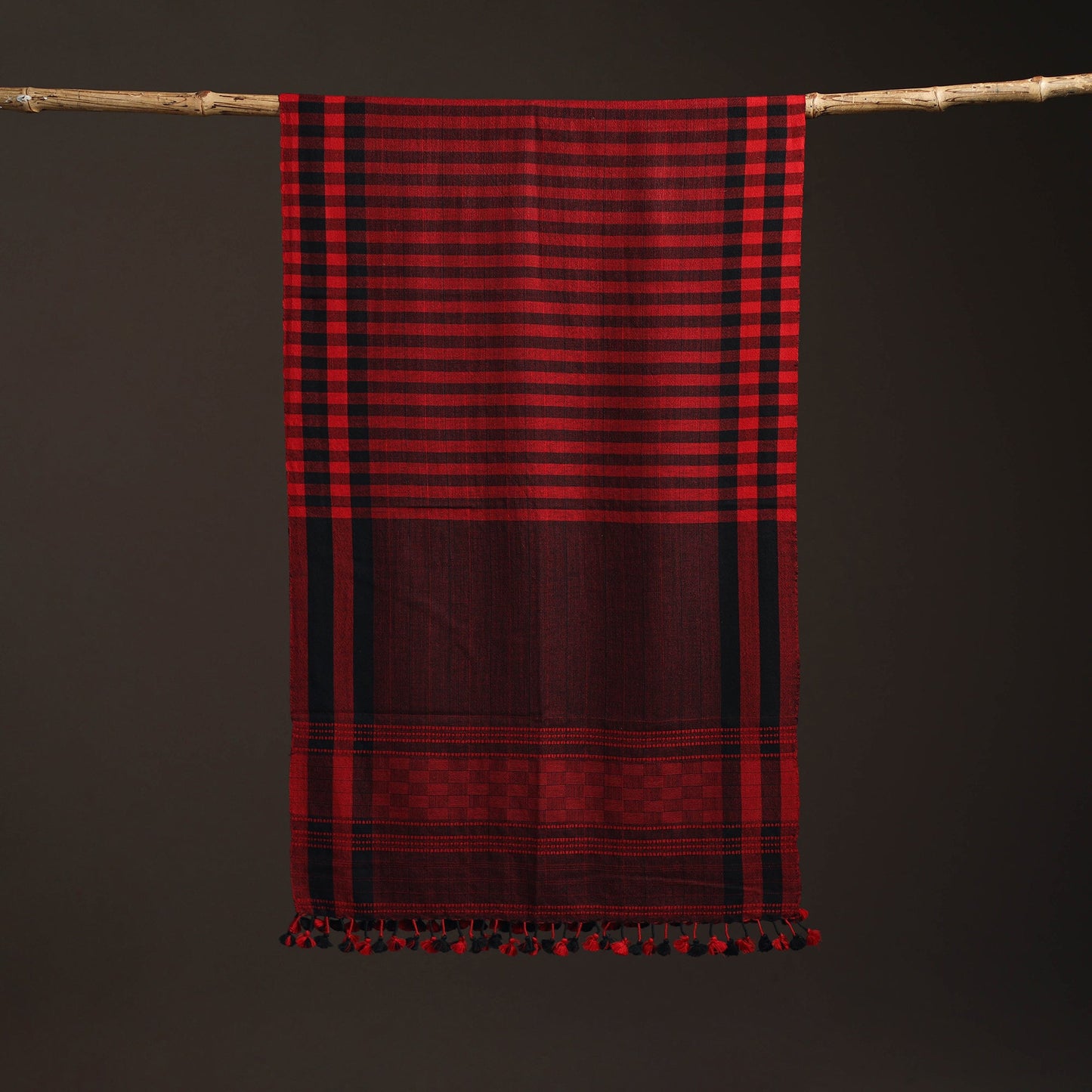 Kutch bhujodi handwoven merino wool stole 202 - handcrafted