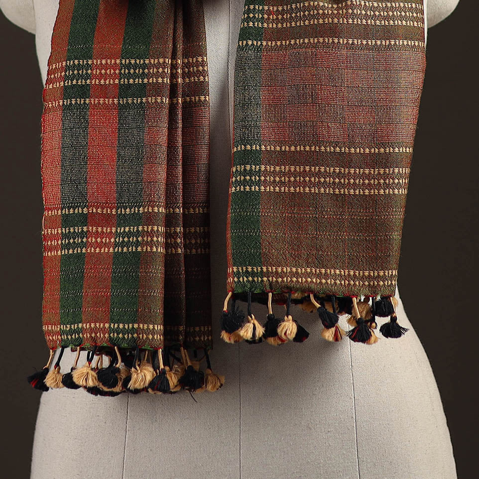 Kutch bhujodi handwoven merino wool stole 205 - handcrafted