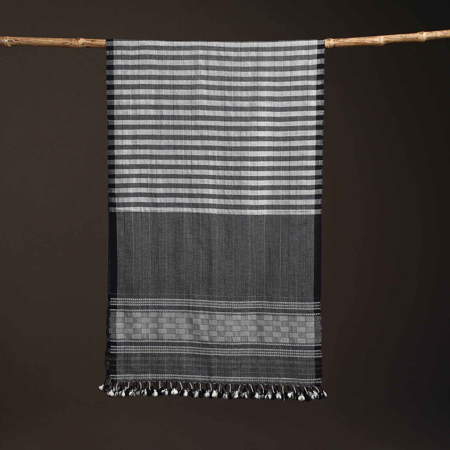 Kutch bhujodi handwoven merino wool stole 209 - handcrafted
