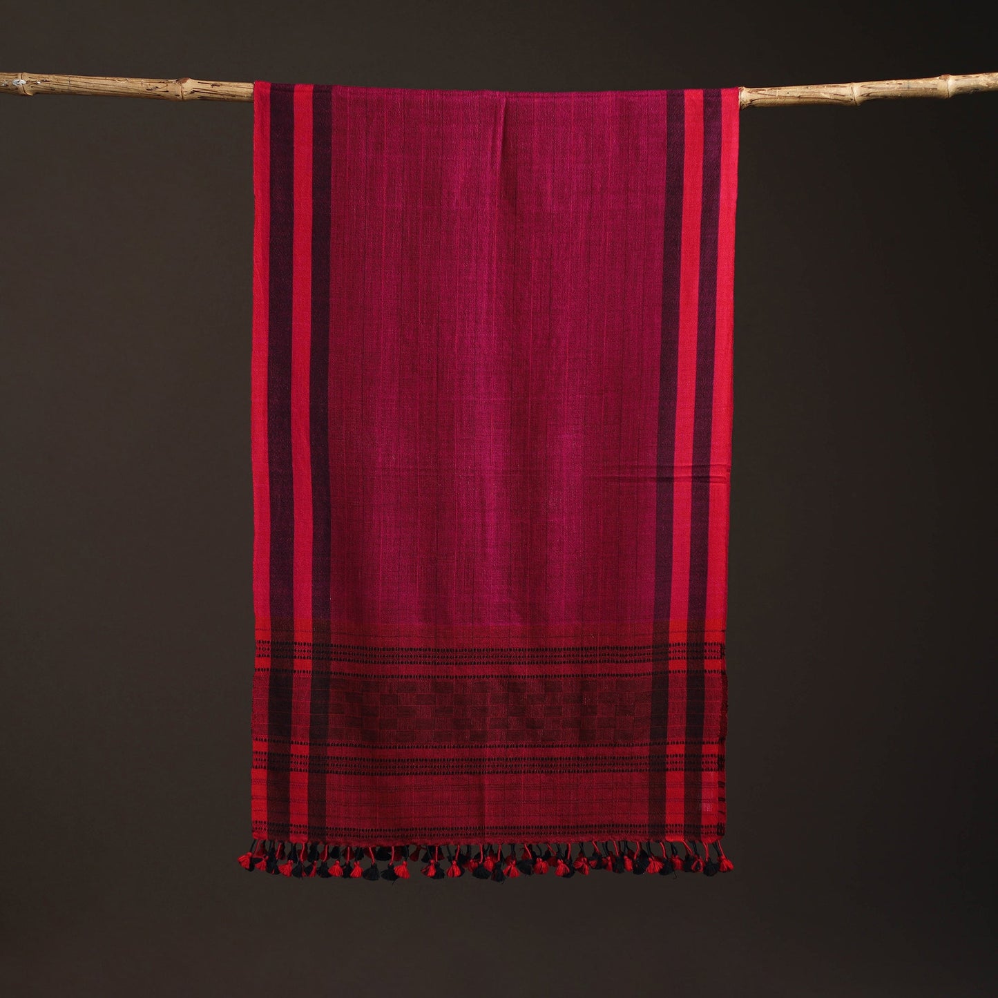 Kutch bhujodi handwoven merino wool stole 215 - handcrafted