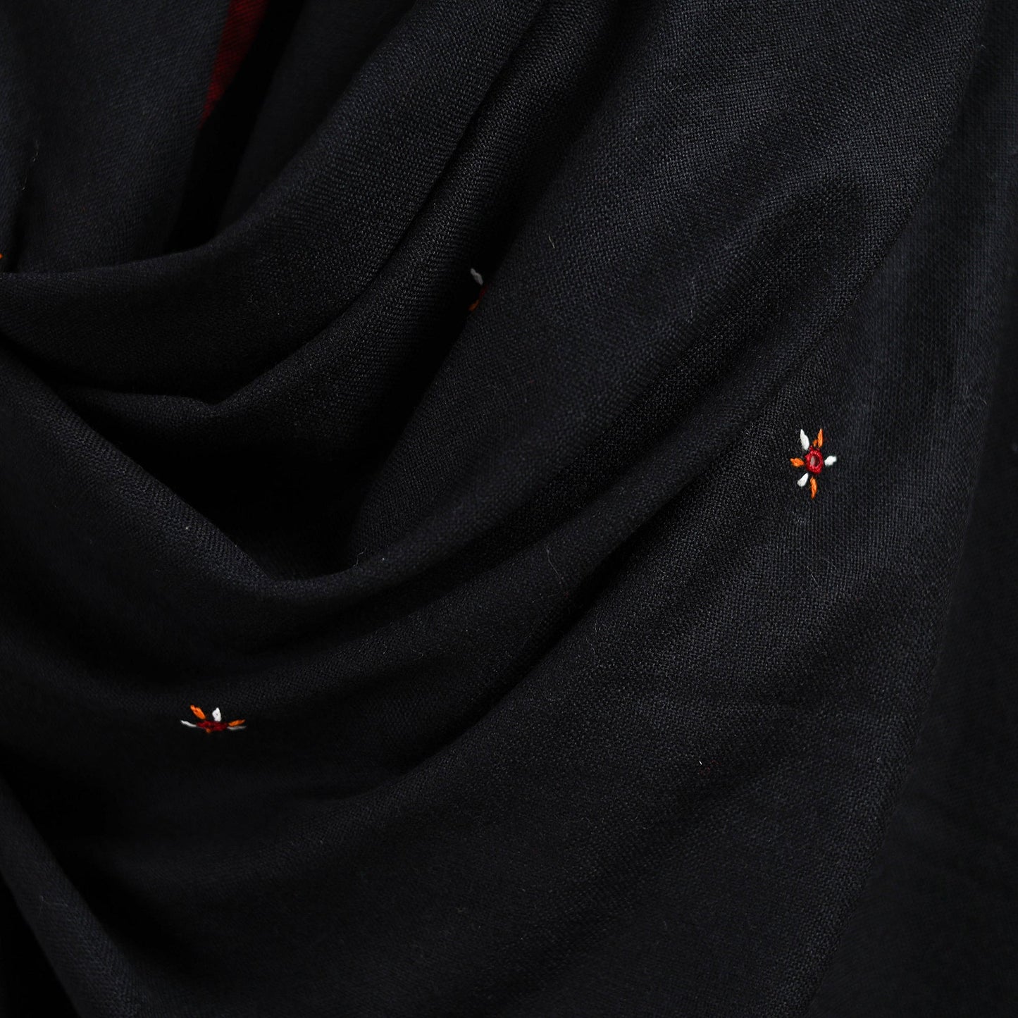 Kutch bhujodi handwoven mirror work acrylic wool shawl 23