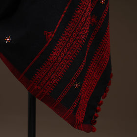 Kutch bhujodi handwoven mirror work acrylic wool shawl 23