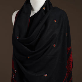 Kutch bhujodi handwoven mirror work acrylic wool shawl 23