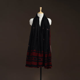 Kutch bhujodi handwoven mirror work acrylic wool shawl 23