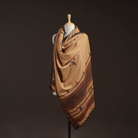 Kutch bhujodi handwoven mirror work acrylic wool shawl 29