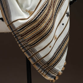 Kutch bhujodi handwoven mirror work acrylic wool shawl 30