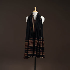 Kutch bhujodi handwoven mirror work acrylic wool shawl 31