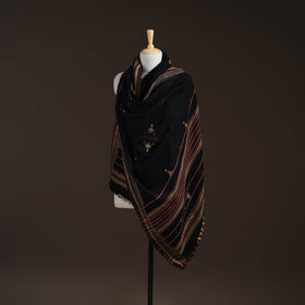 Kutch bhujodi handwoven mirror work acrylic wool shawl 31