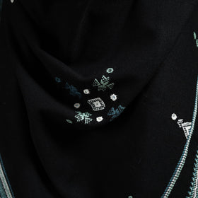 Kutch bhujodi handwoven mirror work acrylic wool shawl 34