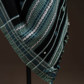 Kutch bhujodi handwoven mirror work acrylic wool shawl 34