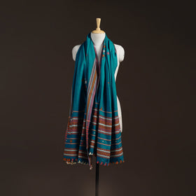 Kutch bhujodi handwoven mirror work acrylic wool shawl 39