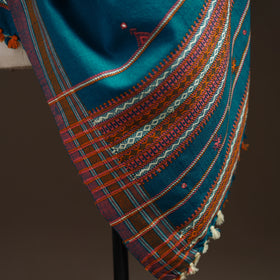 Kutch bhujodi handwoven mirror work acrylic wool shawl 39