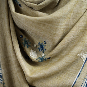 Kutch bhujodi handwoven mirror work acrylic wool shawl 40