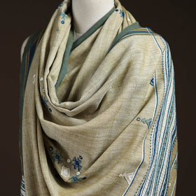 Kutch bhujodi handwoven mirror work acrylic wool shawl 40