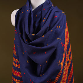 Kutch bhujodi handwoven mirror work acrylic wool shawl 97