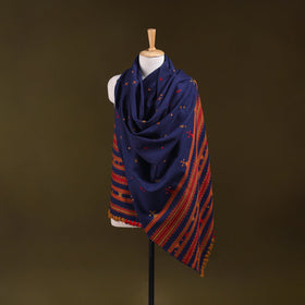 Kutch bhujodi handwoven mirror work acrylic wool shawl 97