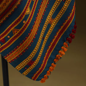 Kutch bhujodi handwoven mirror work acrylic wool shawl 98