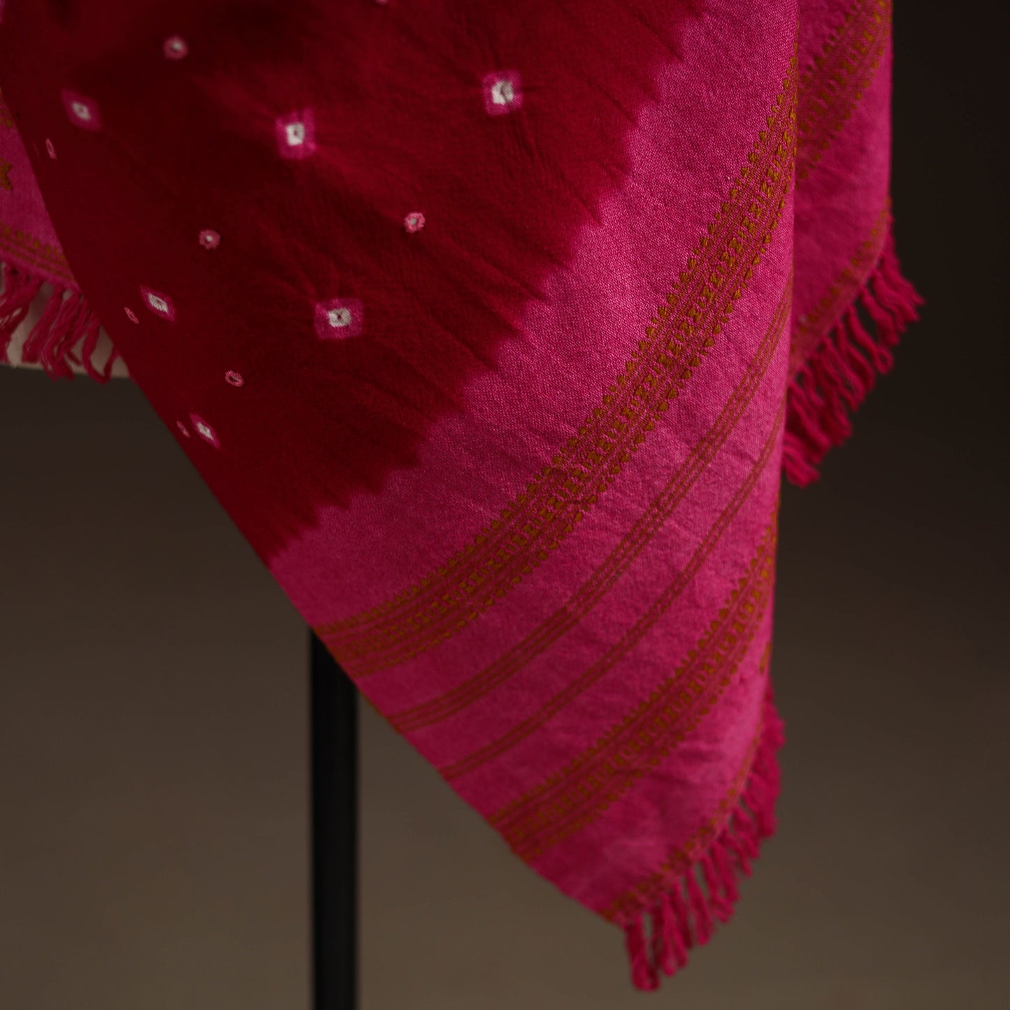 Kutch bhujodi handwoven mirror work merino wool bandhani