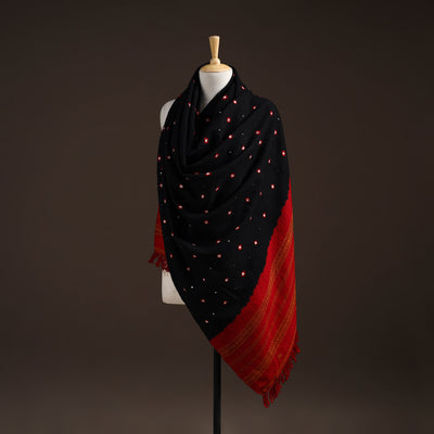 Kutch bhujodi handwoven mirror work merino wool bandhani