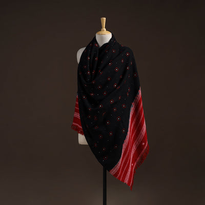 Kutch bhujodi handwoven mirror work merino wool bandhani