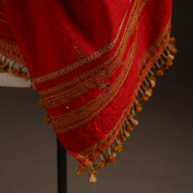Kutch bhujodi handwoven mirror work merino wool shawl 06