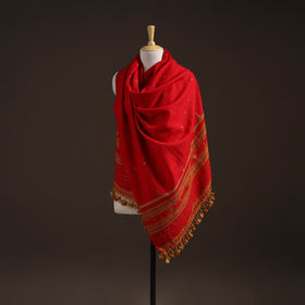 Kutch bhujodi handwoven mirror work merino wool shawl 06