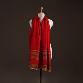 Kutch bhujodi handwoven mirror work merino wool shawl 06