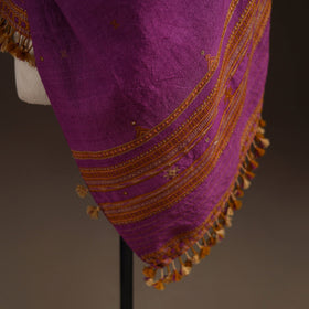 Kutch bhujodi handwoven mirror work merino wool shawl 07