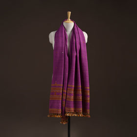 Kutch bhujodi handwoven mirror work merino wool shawl 07