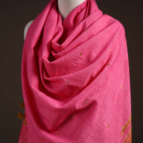 Kutch bhujodi handwoven mirror work merino wool shawl 08