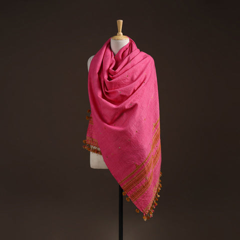 Kutch bhujodi handwoven mirror work merino wool shawl 08