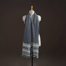 Kutch bhujodi handwoven mirror work merino wool shawl 49