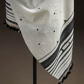 Kutch bhujodi handwoven mirror work merino wool shawl 52