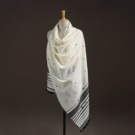 Kutch bhujodi handwoven mirror work merino wool shawl 52