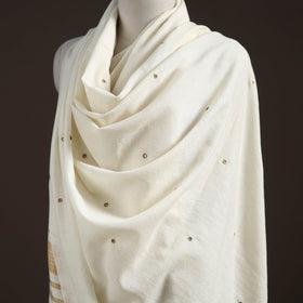 Kutch bhujodi handwoven mirror work merino wool shawl 53