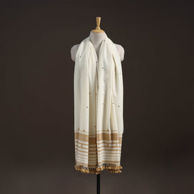 Kutch bhujodi handwoven mirror work merino wool shawl 53