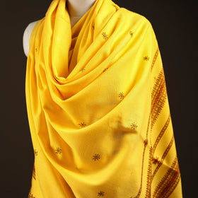 Kutch bhujodi handwoven mirror work wool shawl 05