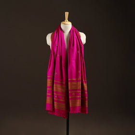 Kutch bhujodi handwoven mirror work wool shawl 06