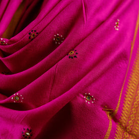 Kutch bhujodi handwoven mirror work wool shawl 06