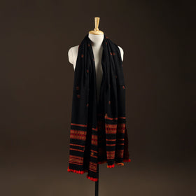 Kutch bhujodi handwoven mirror work wool shawl 07