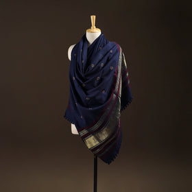 Kutch bhujodi handwoven mirror work wool shawl 08