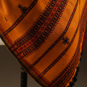 Kutch bhujodi handwoven mirror work wool shawl 09