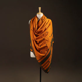 Kutch bhujodi handwoven mirror work wool shawl 11