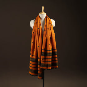 Kutch bhujodi handwoven mirror work wool shawl 11