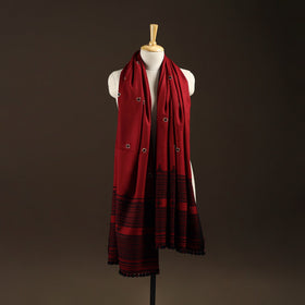 Kutch bhujodi handwoven mirror work wool shawl 12