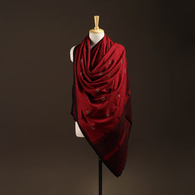 Kutch bhujodi handwoven mirror work wool shawl 12