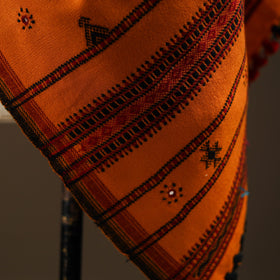 Kutch bhujodi handwoven mirror work wool shawl 13