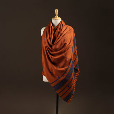 Kutch bhujodi handwoven mirror work wool shawl 15