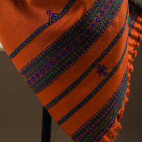 Kutch bhujodi handwoven mirror work wool shawl 15